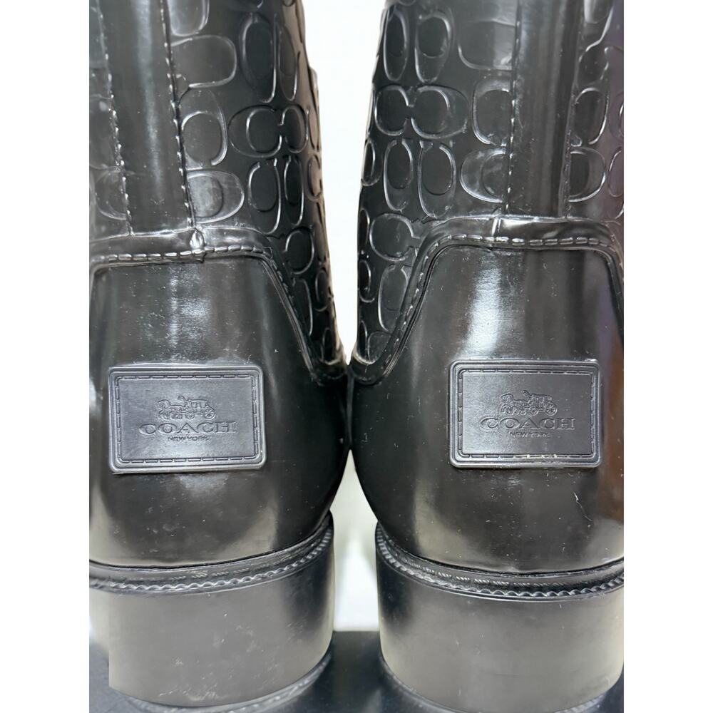 Coach FG1877 Classic Signature Embossed Rain Boot Size 10B - Picture 7 of 10